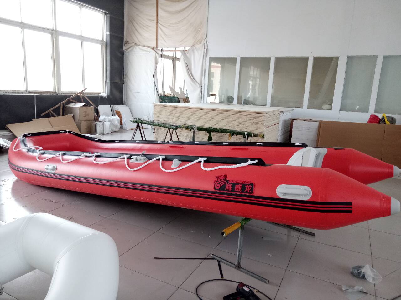 防汛用專(zhuān)業(yè)充氣橡皮艇鋁合金地板沖鋒舟